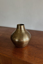 MID CENTURY STAMPED BRASS VASE