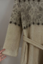 1980's ICELANDIC WOOL HOODED ROBE COAT | SIZE M/L