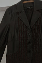 Y2K TWO TONE BUTTERY WOVEN LEATHER + SUEDE BLAZER JACKET | SIZE M/L