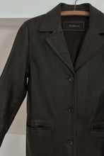 1990's CLASSIC BLACK BUTTERY SOFT LEATHER BLAZER JACKET | SIZE S