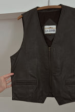 EARLY 1980's CHOCOLATE L.A. LEATHER VEST | SIZE M