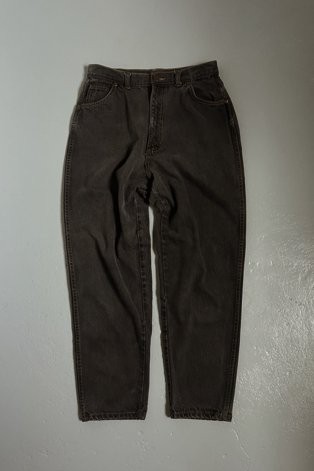 1990's GREY PINCH WAIST TAPER DENIM | SIZE 29