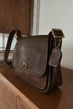1980's COACH CHOCOLATE LEATHER HANDBAG | 9" x 7" x 2.5"