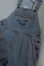 Y2K HORSE EMBROIDERED DENIM OVERALLS | SIZE S