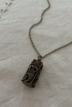 1970's RARE PEWTER KINETIC PUZZLE PENDANT ON PEWTER LINK CHAIN