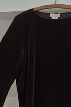 1990's JONES CHARCOAL VELVET LONGSLEEVE | SIZE M/L