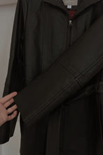 1990's CLASSIC BLACK LEATHER TRENCH JACKET | SIZE M