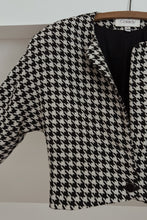 1980's CASSIDY HOUNDSTOOTH KNIT CROP BLAZER | SIZE S
