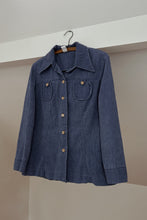 1970's TEXTURED CHAMBRAY SHIRT JACKET | SIZE M