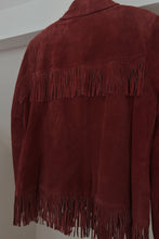 1990's BERNARDO RED SUEDE FRINGE JACKET | SIZE M/L