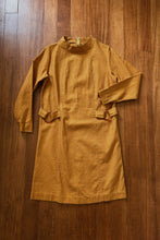1960's TEXTURED MOD MUSTARD DRESS | SIZE S/M