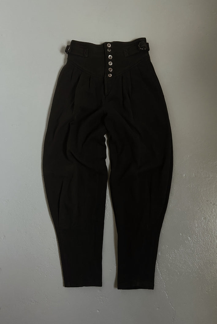 1980's RARE SUPER HIGH RISE TAKEZO COTTON KNIT JODHPUR JOGGERS | SIZE S