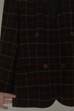 1990's JONES PURE WOOL PLAID DOUBLE BREASTED BLAZER | SIZE M/L
