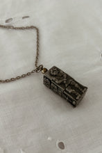1970's RARE PEWTER KINETIC PUZZLE PENDANT ON PEWTER LINK CHAIN
