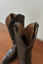 1990's JUSTIN BLACK LEATHER COWBOY BOOTS | SIZE 10