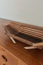 MID CENTURY SLAT WOOD FOLDING BASKET