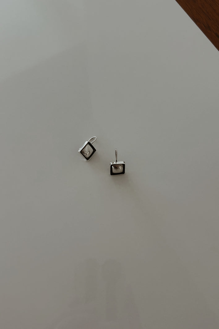 1980's BRUTALIST STERLING DROP EARRINGS