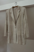 1990's WOVEN COTTON + LINEN PLAID BLAZER | SIZE L/XL