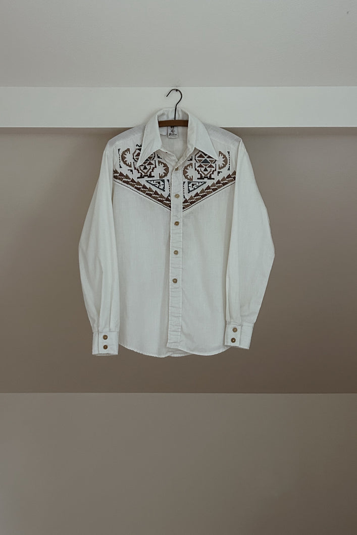 1970's QUILTED SOUTHWESTERN SHIRT | SIZE M