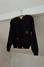 1990's JONES NAVY LAMBSWOOL CRESTED CARDIGAN | SIZE S/M