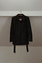 1990's CLASSIC BLACK LEATHER TRENCH JACKET | SIZE M