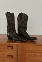 1990's JUSTIN BLACK LIZARD LEATHER COWBOY BOOTS | SIZE 10