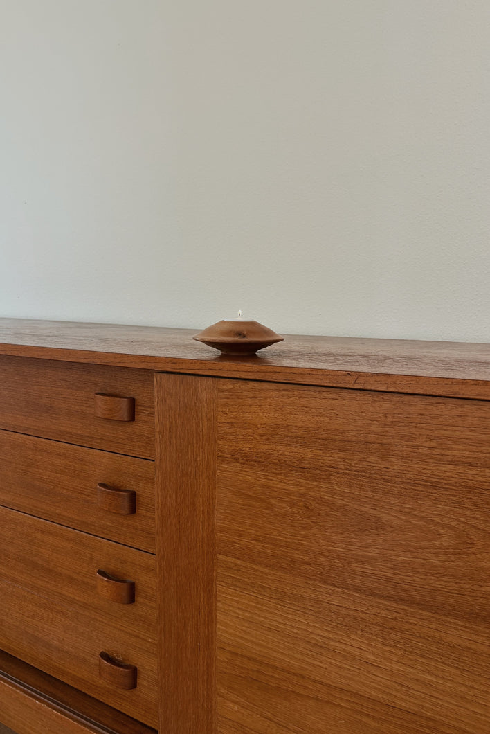 MID CENTURY NEW ZEALAND WALNUT CANDLE HOLDER