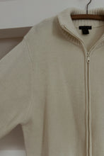 1990's RIB KNIT ROLL HEM ZIP JACKET | SIZE L/XL