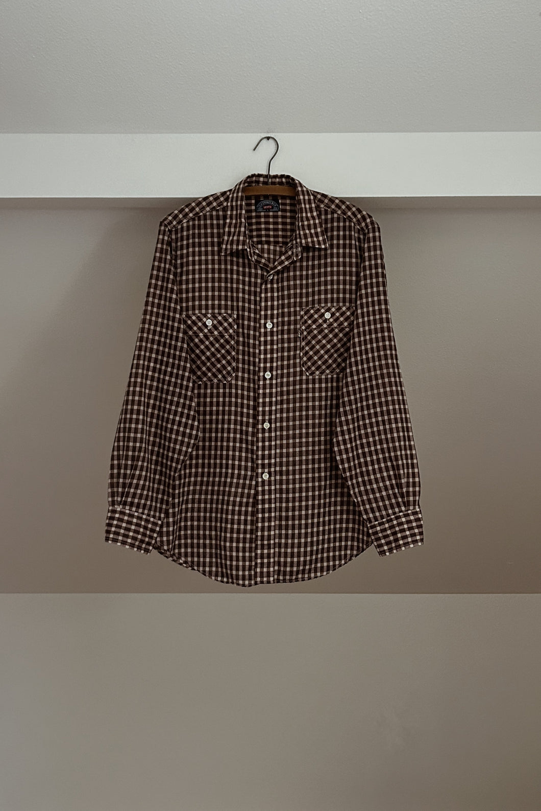 1970's LEVI'S METALLIC PLAID WESTERN SHIRT | SIZE M