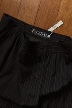 1990's ESCADA NAVY PINSTRIPE MIDI SKIRT | SIZE M