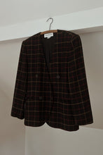1990's JONES PURE WOOL PLAID DOUBLE BREASTED BLAZER | SIZE M/L