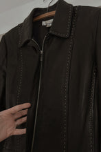 1990's BLACK CONTRAST STITCH BUTTERY LEATHER JACKET | SIZE M/L