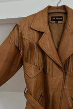1980's LUIS ALVEAR TAWNY FRINGE LEATHER JACKET | SIZE S/M