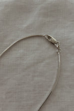 1980's STERLING SILVER MODERNIST LAPIS PENDANT ON LIQUID STERLING CHAIN