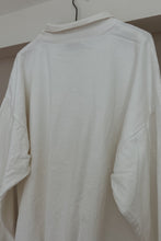 1980's WEK WHITE COTTON OVERSIZED POLO RAGLAN | SIZE L