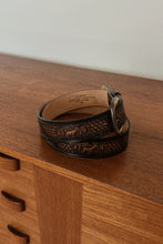 1980's TOOLED LEATHER FOREST DEER SCENE BELT | SIZE L